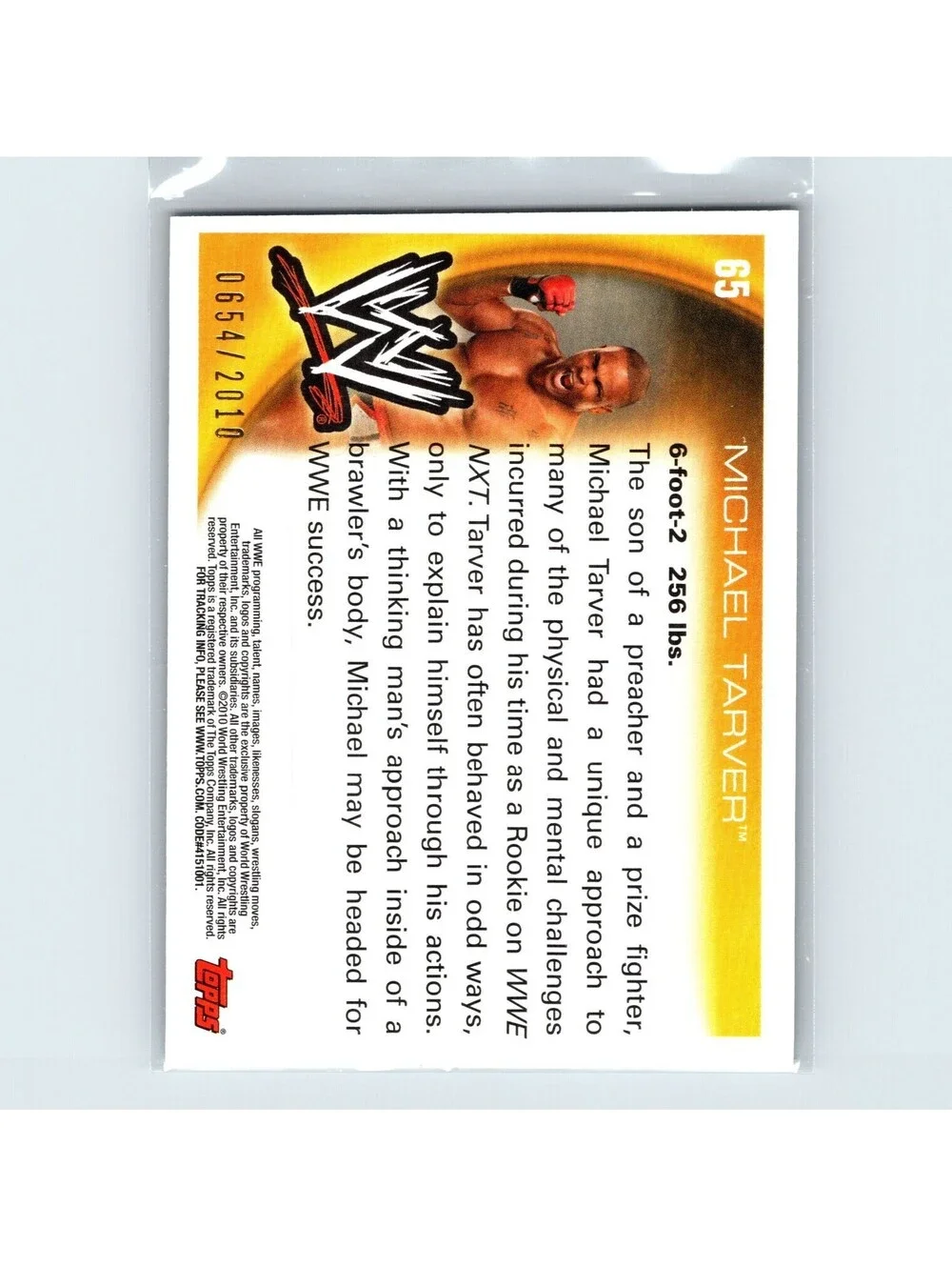 2010 Topps WWE Michael Tarver Rookie #65 Blue #/2010